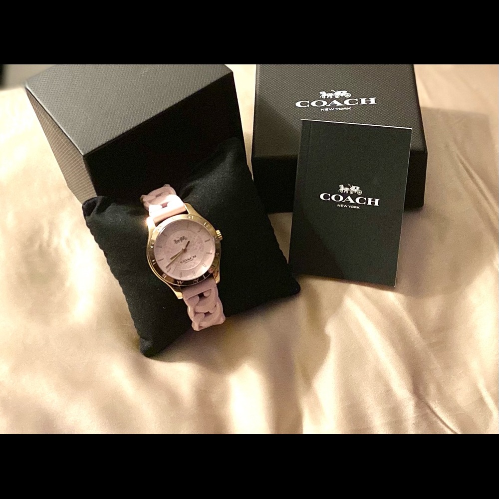 Pink Coach watch. New with tag and face protector.